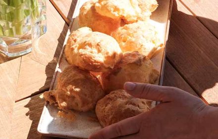 Chef Betty Coquillard raclette and cumin gougères