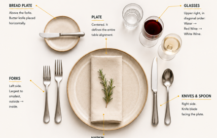 how to set up a fine dining table infographic