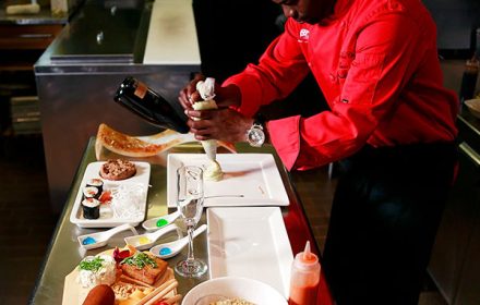 Chef Maurice Farmer Plating a Dish