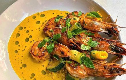 Chef Aaron Skoultchi Emulsified Shrimp Dish
