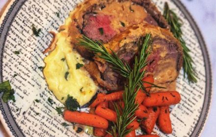 Beef wellington dish by Chef Michelle Reha