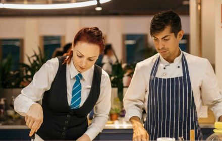 private chef robert morales and his assistant prepping for an event banner image