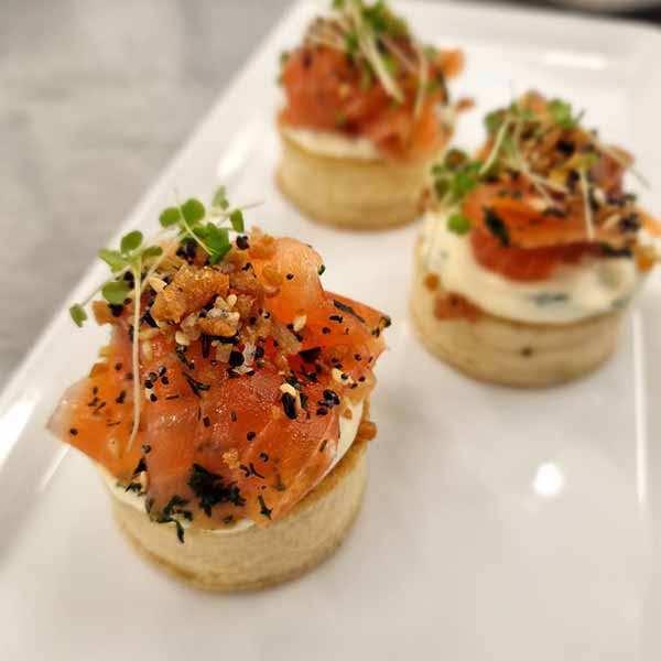 alexandra mullinax cured salmon canape dish Cured salmon appetizer dish by chef alexandra mullinax