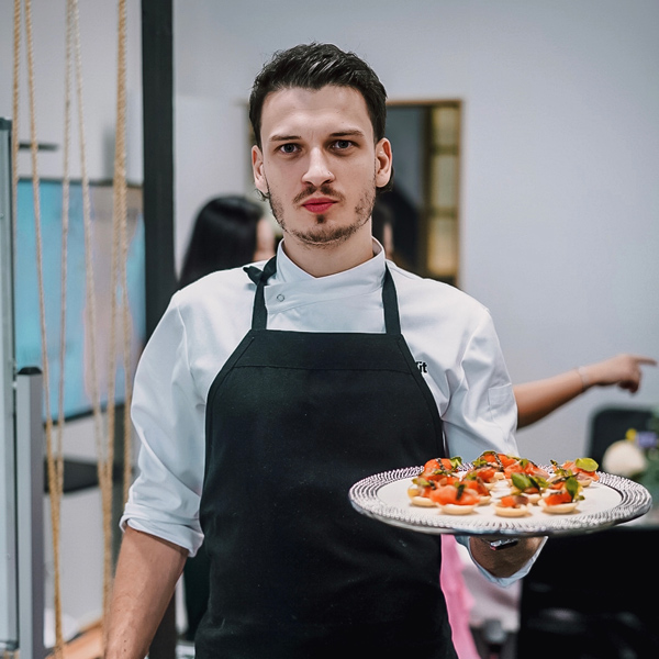 chef vaclav vit presenting canapes ocean trout gravlax blinis creme fraiche pears ginger chef vaclav vit presenting canapes ocean trout gravlax blinis creme fraiche pears ginger