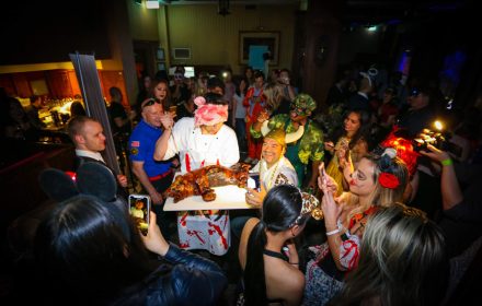 halloween dress-up party with a corpse chef